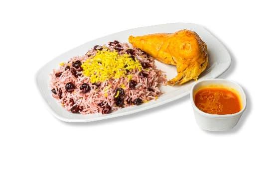 آلبالو پلو مرغ سینه