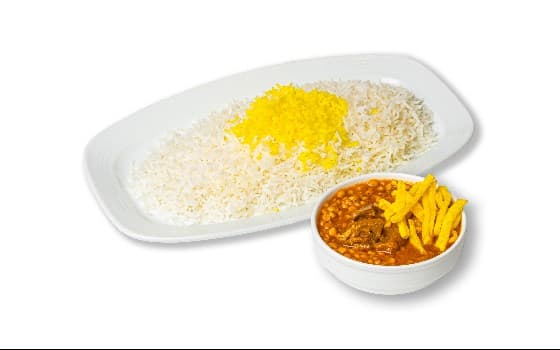 چلو قیمه سیب زمینی